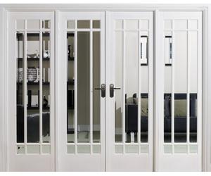 LPD Manhattan W8 Clear Bevelled Glazed Internal Room Divider Set 2031 x 2478mm Primed White