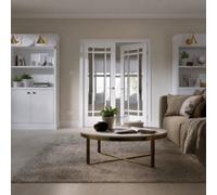 Lpd Pair Of Manhattan Clear Glazed Classic White Internal Chipboard Door, (H)1981mm (W)1219mm (T)40mm