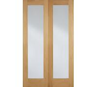 LPD Pattern 20 Glazed Internal Door Pairs 1981 x 1219mm Unfinished Oak