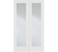 LPD Pattern 20 Glazed Internal Door Pairs 1981 x 1524mm Primed White