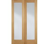 LPD Pattern 20 Glazed Internal Door Pairs 1981 x 914mm Unfinished Oak