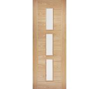 LPD Sofia Solid Core Internal Door - Prefinished - 3L Clear Glazed 1981 x 838mm Oak OSOFIAGL33