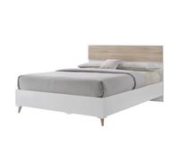 LPD Stockholm 5.0 Kingsize Bed White & Oak Finish With Sleek Retro Design