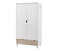 LPD Stockholm White-Oak 2-Door Wardrobe - Sleek Retro Style With Smart Storage