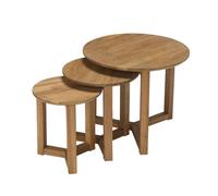 LPD Stow Solid Oak Nest Of Tables - Classic Craftsmanship With Space-Saving Design