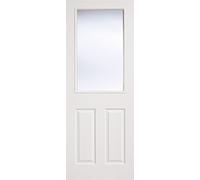 LPD Textured 2P 1L Glazed Internal Door 1981 x 838mm Primed White Composite