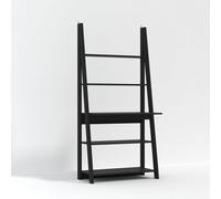 LPD Tiva Black Ladder Desk - Sl esign With 3 Shelves & Functional Workspace W 84 X L 50 X H 175.4 Cm