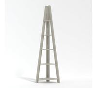 LPD Tiva Grey Corner Ladder Shelving - Sleek Space-Saving 4-Tier Display