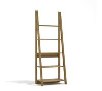 LPD Tiva Oak Ladder Bookcase - Stylish Leaning Design With 5-Tier Shelving For Modern Storage W 64 X L 38.6 X H 175.4 Cm