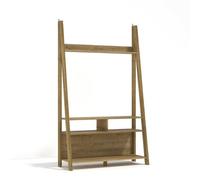 LPD Tiva Oak Ladder Tv Unit - Stylish Leaning Design With Shelving & Spacious Media Display W 105 X L 38.6 X H 175.4 Cm