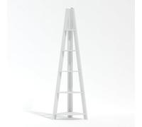 LPD Tiva White Corner Ladder Shelving - Clean 5-Tier Display With Modern Elegance