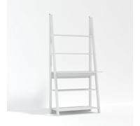 LPD Tiva White Ladder Desk - Sleek Workspace With 3 Shelves & Modern Design W 84 X L 50 X H 175.4 Cm