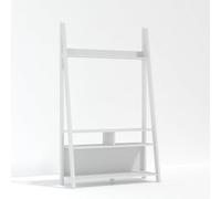 LPD Tiva White Ladder Tv Unit - Sleek Leaning Design With Spacious Media Display & Shelving W 105 X L 38.6 X H 175.4 Cm