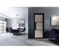 LPD Tribeca Reeded Glazed 3L Door 1981 x 686mm Primed Plus Black