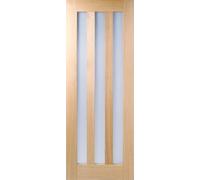 LPD Utah Solid Core Internal Door - Prefinished - 3L Frost Glazed 1981 x 838mm Oak UTAOAKPF33