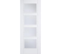LPD Vancouver Internal Door - White Primed - RM2S 4L Clear Glazed 1981 x 838mm White WFVAN4L33