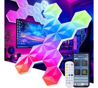 LPDISPLAY 10 Pack Hexagon Led Lights, 55mm Smart Hexagon Light Panels, with RGB-Ic, Color Changing, Music Sync, Time Switch Indoor Decor, for Gaming Room Hex Lights