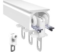 LPeMYbLi Thickened Silent Aluminum Alloy Curtain Track, Ceiling Track System, Room Divider Track,Bed Room, Closet And Sliding Door, Living Room Bedroom Room Shower Divider(White,1.8m(5.9ft))