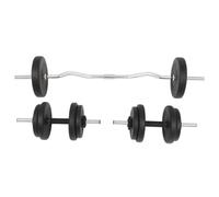 LPERTGFHU 60 kg Barbell & Dumbbell Set, Steel Rods With Cement Weight | Floor-Friendly Plastic Coating, Clear Weight Identification
