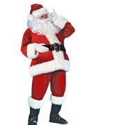 LPFFEOAEI Santa Suit for Men Deluxe Santa Claus Costume with Accessories, for Christmas Party