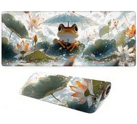 Lpfieonn Animals Large Desk Mat -80x30cm- Large Desk Protector Mats with Non-Slip Rubber Base and Stitched Edges Soft, Flowers Gaming Mouse Pad, for Keyboard Home Office Gaming Work. PF-2035