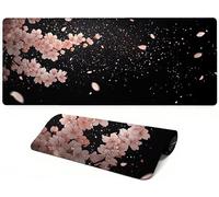 Lpfieonn Cherry Blossoms Large Desk Mat -160x80cm- Large Desk Protector Mats with Non-Slip Rubber Base and Stitched Edges Soft, Black Gaming Mouse Pad, for Keyboard Home Office Gaming Work. PF-2469