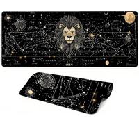 Lpfieonn Constellation Large Desk Mat, 90x40cm- Black Desk Protector Mat, Large Gaming Mouse Pad with Non-Slip Rubber Base and Stitched Edges Soft, Waschbares Laptop Pad, for Office Home PF-1820
