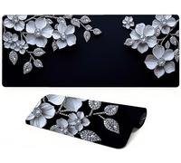 Lpfieonn Flowers Large Desk Mat -120x60cm- Large Desk Protector Mats with Non-Slip Rubber Base and Stitched Edges Soft, Plant Gaming Mouse Pad, for Keyboard Home Office Gaming Work. PF-1593