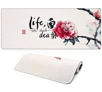 Lpfieonn Flowers Large Desk Mat, 120x60cm- White Desk Protector Mat, Large Gaming Mouse Pad with Non-Slip Rubber Base and Stitched Edges Soft, Waschbares Laptop Pad, for Keyboard Office Home PF-1788