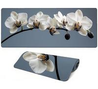Lpfieonn Flowers Large Desk Mat -90x40cm- Large Desk Protector Mats with Non-Slip Rubber Base and Stitched Edges Soft, Plant Gaming Mouse Pad, for Keyboard Home Office Gaming Work. PF-1715