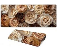 Lpfieonn Flowers Large Desk Mat, 90x40cm- Plant Desk Protector Mat, Large Gaming Mouse Pad with Non-Slip Rubber Base and Stitched Edges Soft, Waschbares Laptop Pad, for Keyboard Office Home PF-1672