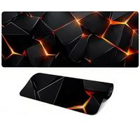 Lpfieonn Geometry Large Desk Mat, 90x40cm- Black Desk Protector Mat, Large Gaming Mouse Pad with Non-Slip Rubber Base and Stitched Edges Soft, Waschbares Laptop Pad, for Keyboard Office Home PF-2276