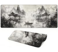 Lpfieonn Japanese Style Large Desk Mat -100x50cm- Large Desk Protector Mats with Non-Slip Rubber Base and Stitched Edges Soft, Landscape Gaming Mouse Pad, for Keyboard Home Office Gaming Work. PF-1815
