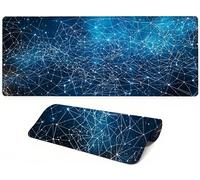 Lpfieonn Landscape Large Desk Mat -80x30cm- Large Desk Protector Mats with Non-Slip Rubber Base and Stitched Edges Soft, Blue Gaming Mouse Pad, for Keyboard Home Office Gaming Work. PF-1749