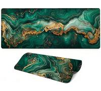 Lpfieonn Marble Pattern Large Desk Mat -80x30cm- Large Desk Protector Mats with Non-Slip Rubber Base and Stitched Edges Soft, Green Gaming Mouse Pad, for Keyboard Home Office Gaming Work. PF-1939