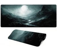 Lpfieonn Moon Large Desk Mat -80x30cm- Large Desk Protector Mats with Non-Slip Rubber Base and Stitched Edges Soft, Landscape Gaming Mouse Pad, for Keyboard Home Office Gaming Work. PF-2819