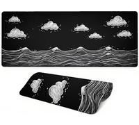Lpfieonn Ocean Large Desk Mat, 90x40cm- Black Desk Protector Mat, Large Gaming Mouse Pad with Non-Slip Rubber Base and Stitched Edges Soft, Waschbares Laptop Pad, for PC Keyboard Office Home PF-1920