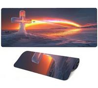 Lpfieonn Religion Large Desk Mat, 100x50cm- Landscape Desk Protector Mat, Large Gaming Mouse Pad with Non-Slip Rubber Base and Stitched Edges Soft, Waschbares Laptop Pad, for Office Home PF-1592