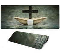 Lpfieonn Religion Large Desk Mat, 90x40cm- Landscape Desk Protector Mat, Large Gaming Mouse Pad with Non-Slip Rubber Base and Stitched Edges Soft, Waschbares Laptop Pad, for Office Home PF-1798