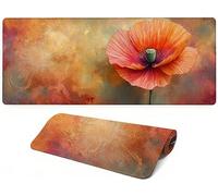 Lpfieonn Retro Large Desk Mat, 100x50cm- Flowers Desk Protector Mat, Large Gaming Mouse Pad with Non-Slip Rubber Base and Stitched Edges Soft, Waschbares Laptop Pad, for Keyboard Office Home PF-2840