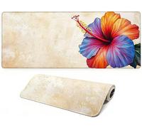 Lpfieonn Retro Large Desk Mat -80x30cm- Large Desk Protector Mats with Non-Slip Rubber Base and Stitched Edges Soft, Flowers Gaming Mouse Pad, for Keyboard Home Office Gaming Work. PF-1563