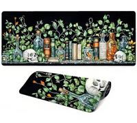 Lpfieonn Skeleton Large Desk Mat, 90x40cm- Black Desk Protector Mat, Large Gaming Mouse Pad with Non-Slip Rubber Base and Stitched Edges Soft, Waschbares Laptop Pad, for Keyboard Office Home PF-2966