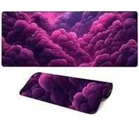 Lpfieonn Sky Large Desk Mat, 120x60cm- Pink Desk Protector Mat, Large Gaming Mouse Pad with Non-Slip Rubber Base and Stitched Edges Soft, Waschbares Laptop Pad, for PC Keyboard Office Home PF-2044