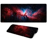 Lpfieonn Starry Sky Large Desk Mat -120x60cm- Large Desk Protector Mats with Non-Slip Rubber Base and Stitched Edges Soft, Landscape Gaming Mouse Pad, for Keyboard Home Office Gaming Work. PF-1733