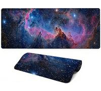 Lpfieonn Starry Sky Large Desk Mat, 90x40cm- Landscape Desk Protector Mat, Large Gaming Mouse Pad with Non-Slip Rubber Base and Stitched Edges Soft, Waschbares Laptop Pad, for Office Home PF-1780