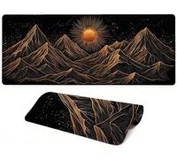 Lpfieonn Sunset Large Desk Mat, 120x60cm- Black Desk Protector Mat, Large Gaming Mouse Pad with Non-Slip Rubber Base and Stitched Edges Soft, Waschbares Laptop Pad, for Keyboard Office Home PF-1948