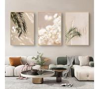 LPFNSF Beige Home Decoration Poster, Modern Reed Plant Decoration Landscape Painting, Bedroom, Living Room, Office Background Wall Decoration Poster, Frameless. (Style 12, 70x100cm*3)