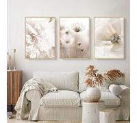 LPFNSF Beige Home Decoration Poster, Modern Reed Plant Landscape Painting for Bedroom, Living Room, Office Background Wall, Frameless (Style 10, 30 x 40 cm x 3)
