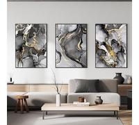 LPFNSF Islamic Decorative Poster, Arabic Calligraphy Marble Background Picture, Decorative Canvas Painting, Furniture Background Wall Printed Canvas Painting, Frameless (Style 3, 50x70cm*3)