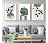 LPFNSF Modern Geometric Plant Decoration Poster, Artistic Abstract Decoration Painting, Printed Poster On The Background Wall Of The Bedroom, Living Room, Office, Frameless (A 10, 50x70cm*3)